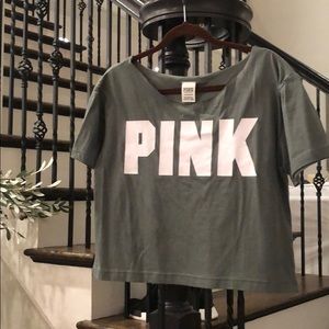 PINK Victoria secret green tshirt